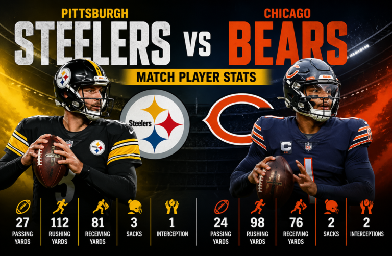 Pittsburgh Steelers vs Chicago Bears Match Player Stats