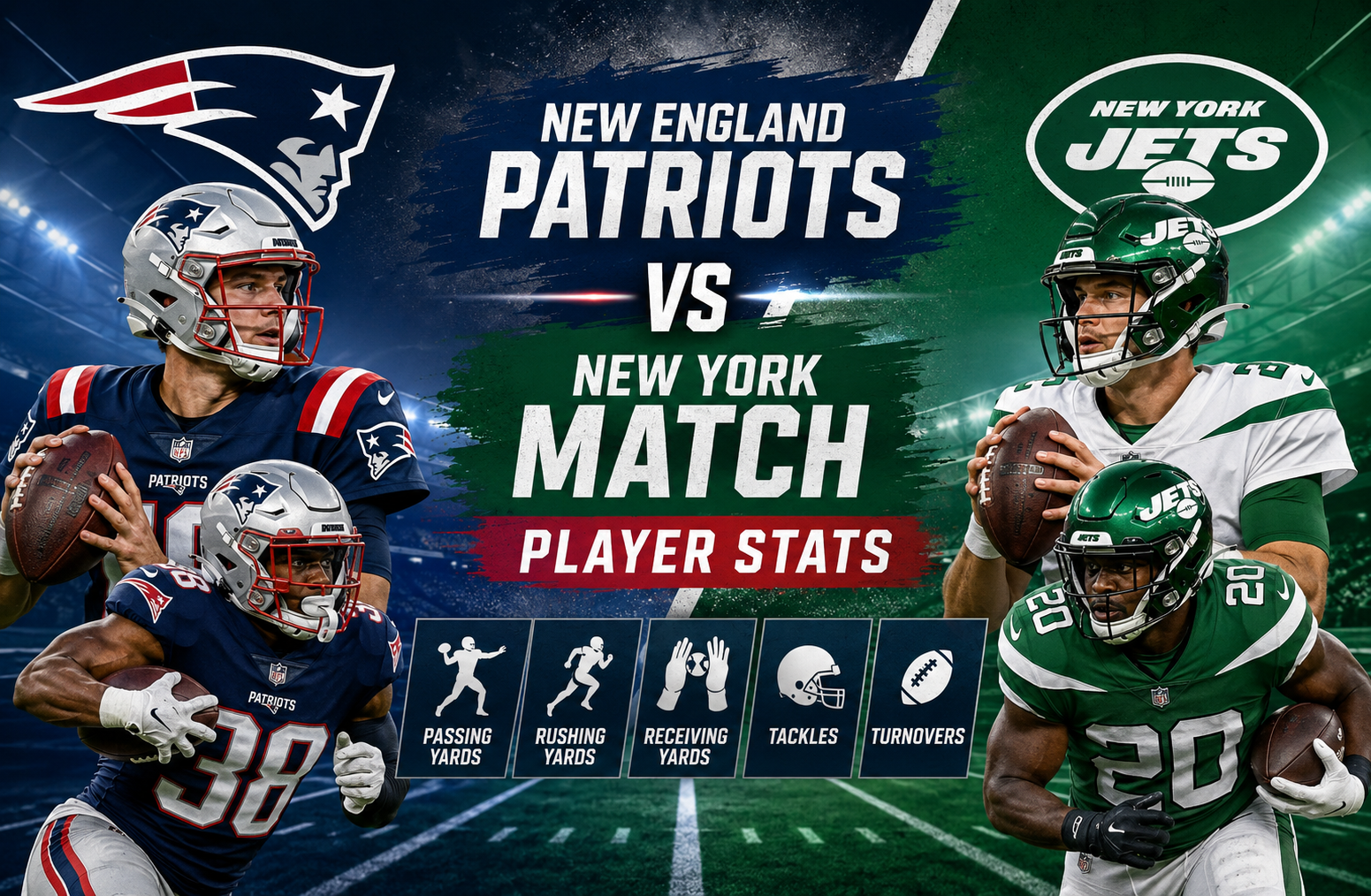 New England Patriots vs New York Match Player Stats