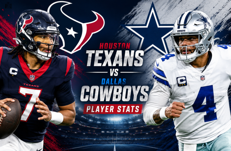 Houston Texans vs Dallas Cowboys Player Stats