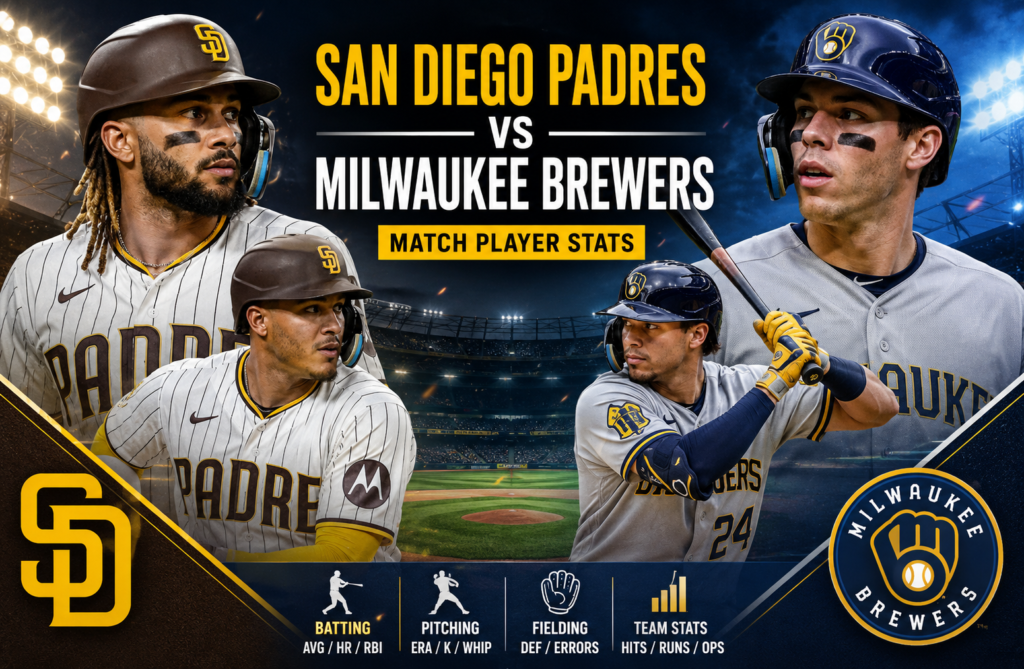 San Diego Padres vs Milwaukee Brewers Match Player Stats